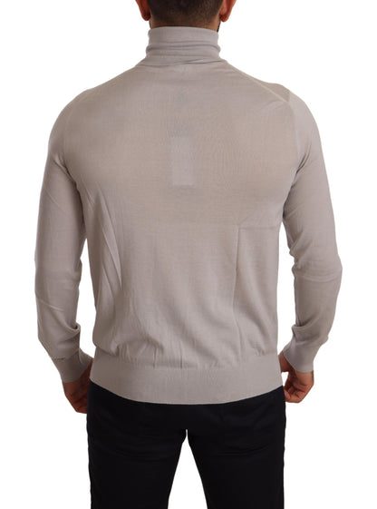 Pull en cachemire gris à col montant de Dolce & Gabbana