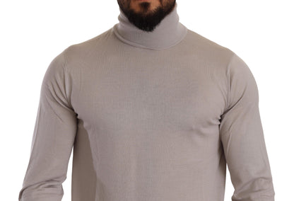 Pull en cachemire gris à col montant de Dolce & Gabbana