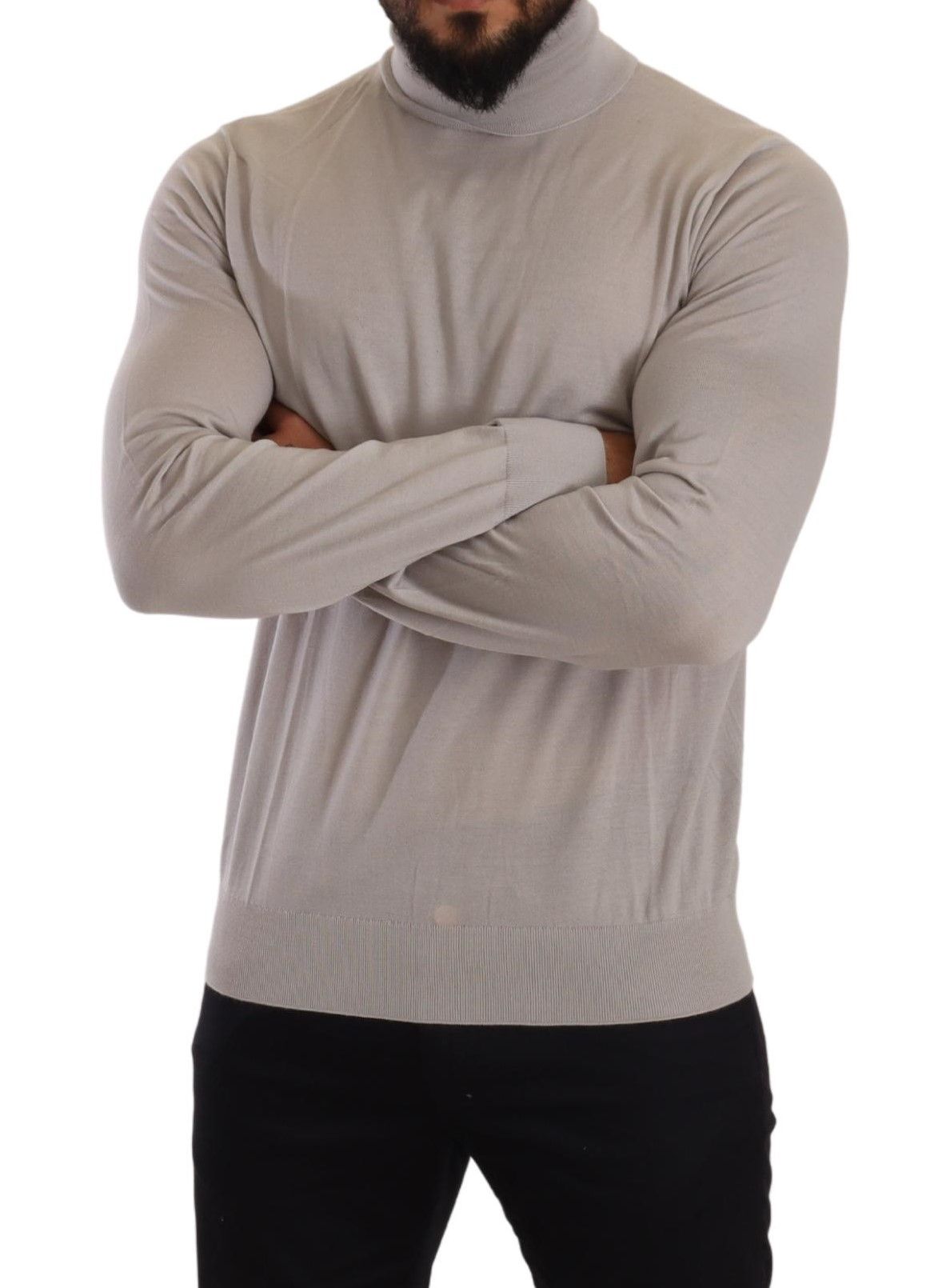 Pull en cachemire gris à col montant de Dolce & Gabbana