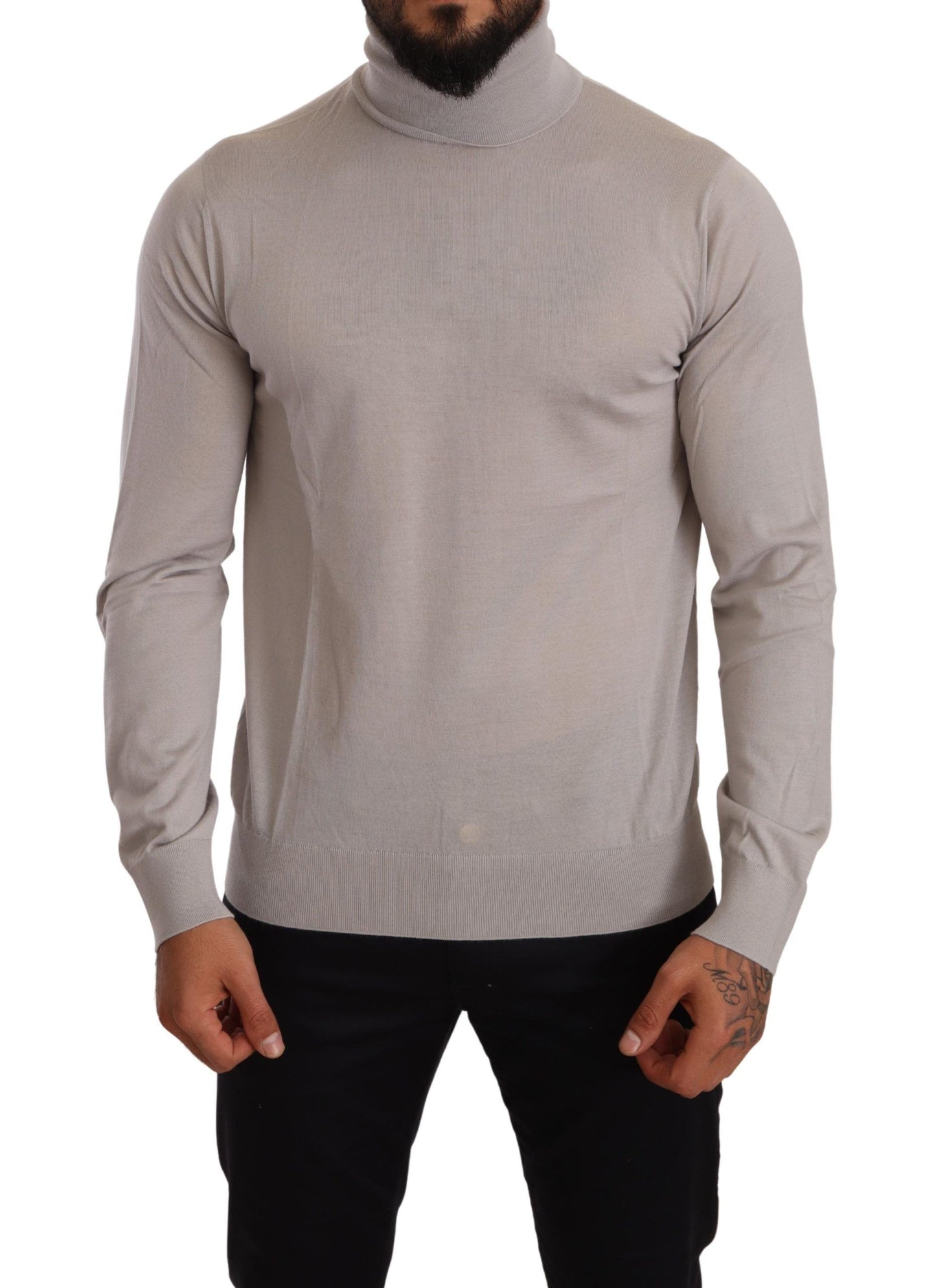 Pull en cachemire gris à col montant de Dolce & Gabbana