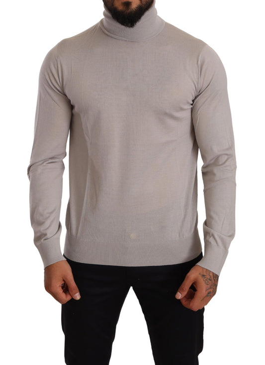 Pull en cachemire gris à col montant de Dolce & Gabbana