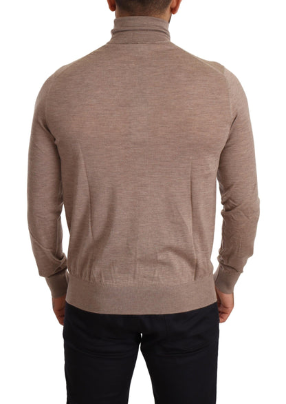 Pull en cachemire à col montant brun de Dolce & Gabbana