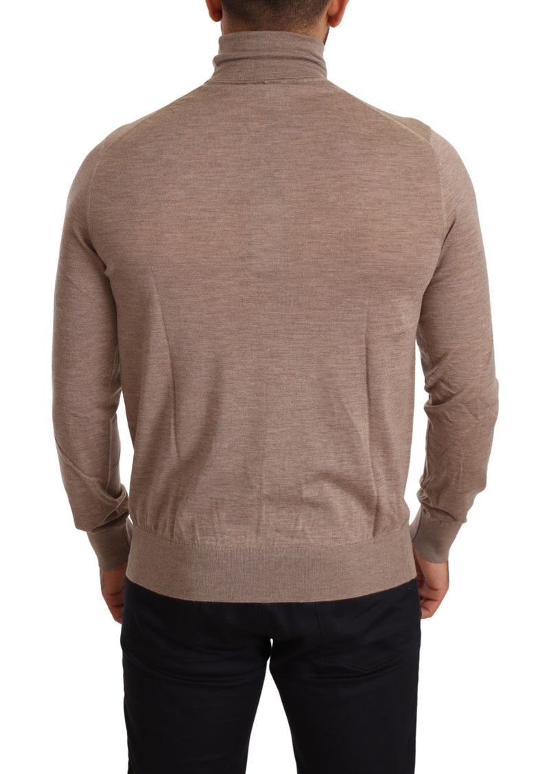 Pull en cachemire à col montant brun de Dolce &amp; Gabbana