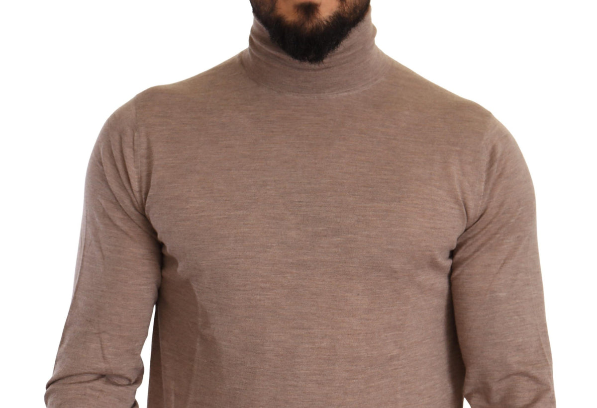 Pull en cachemire à col montant brun de Dolce &amp; Gabbana