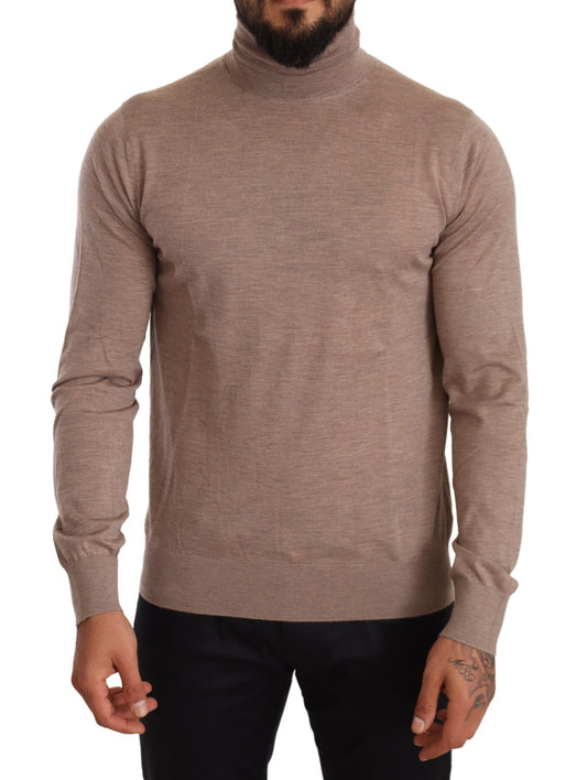 Pull en cachemire à col montant brun de Dolce & Gabbana