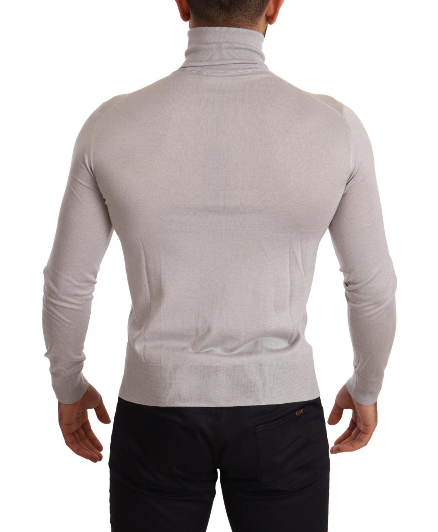 Pull en cachemire gris à col montant de Dolce & Gabbana