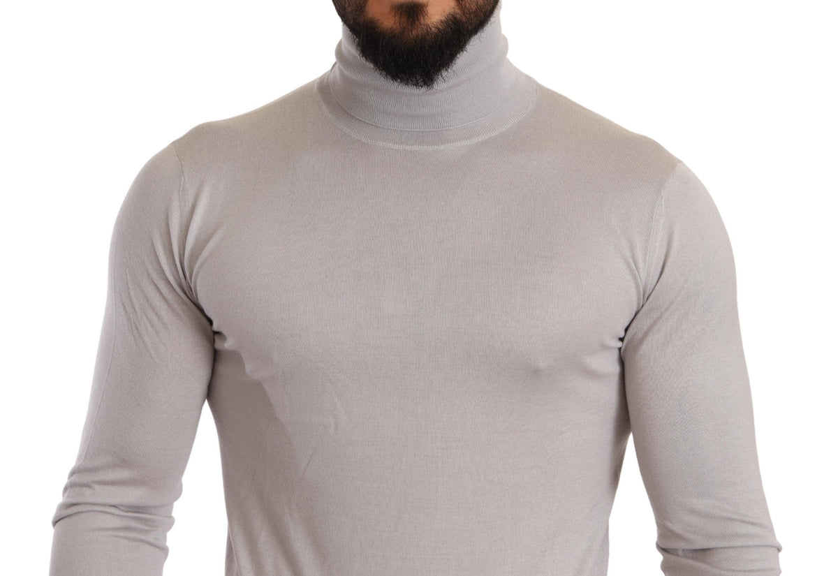 Pull en cachemire gris à col montant de Dolce &amp; Gabbana