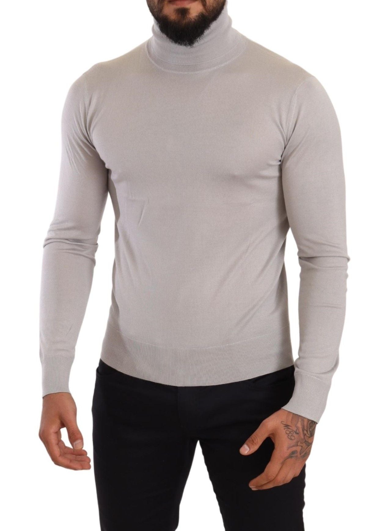 Pull en cachemire gris à col montant de Dolce & Gabbana
