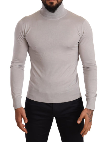 Pull en cachemire gris à col montant de Dolce & Gabbana