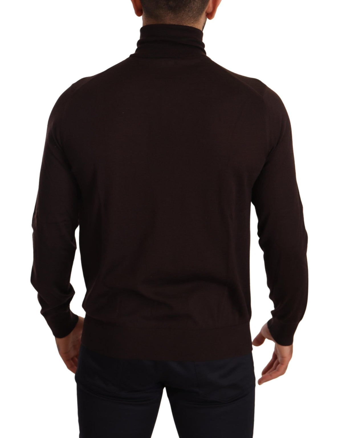 Pull en cachemire à col montant brun de Dolce &amp; Gabbana