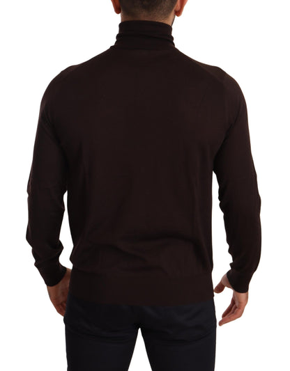 Pull en cachemire à col montant brun de Dolce & Gabbana