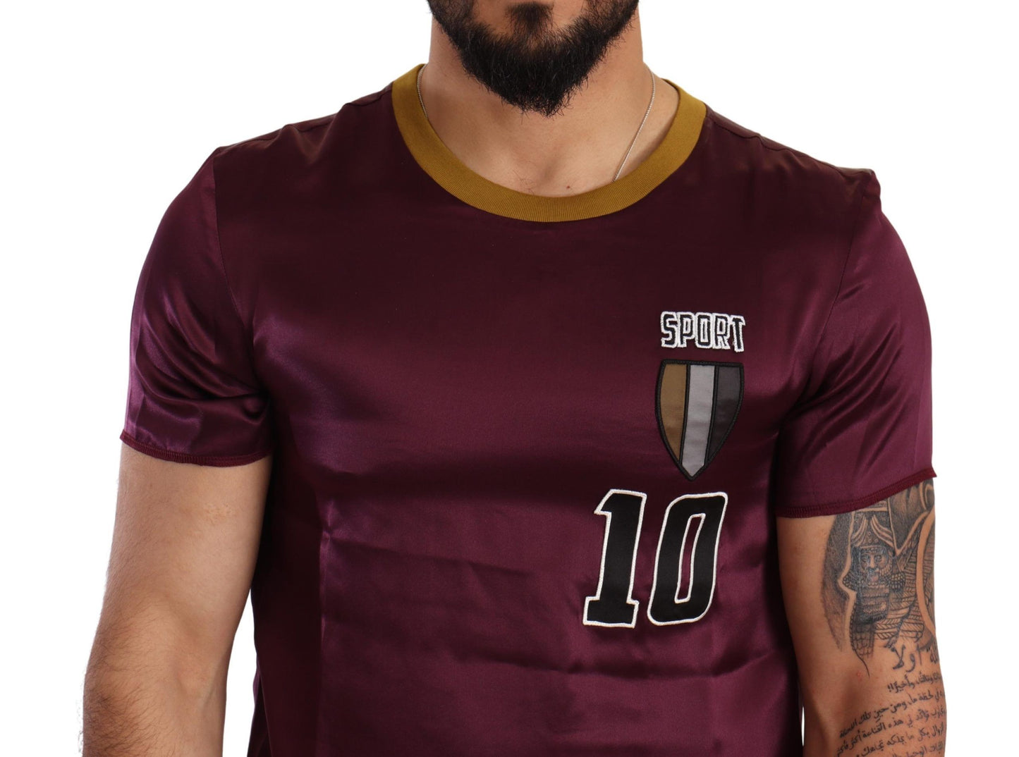 T-shirt à col rond violet Sport 10 brodé de Dolce & Gabbana