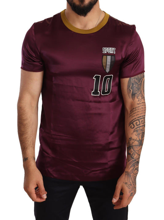 T-shirt à col rond violet Sport 10 brodé de Dolce & Gabbana