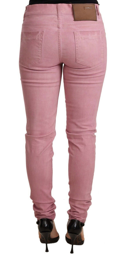 Pantalon en jean skinny pour femme, coupe slim, en coton rose, Acht.