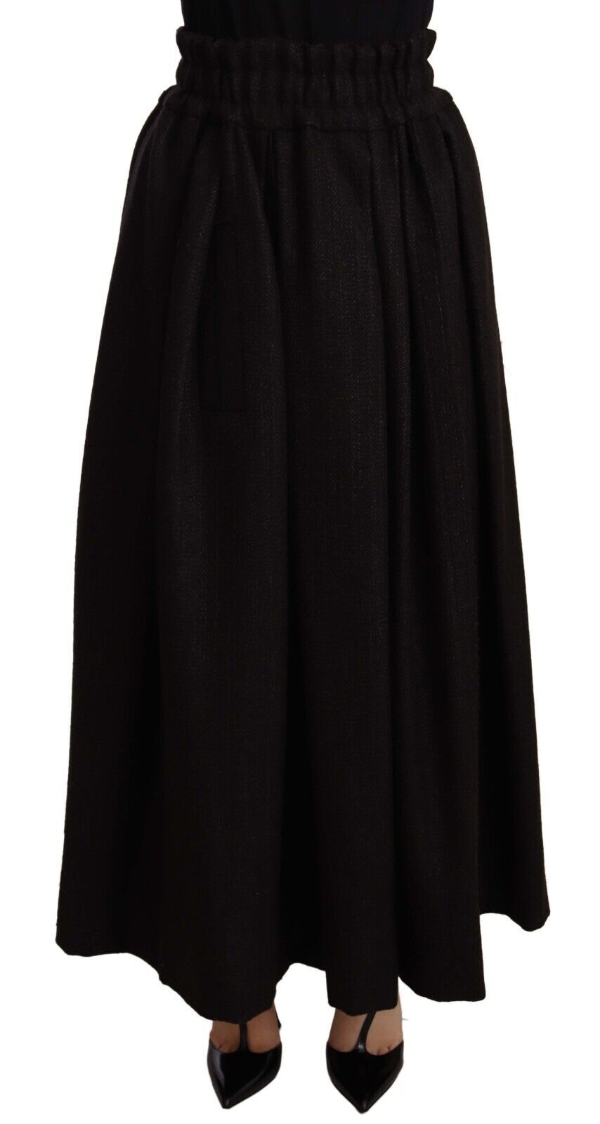 Jupe maxi PIECE en laine noire à taille haute de Dolce &amp; Gabbana