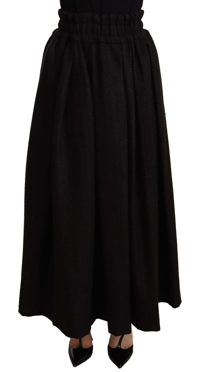 Jupe maxi PIECE en laine noire à taille haute de Dolce &amp; Gabbana