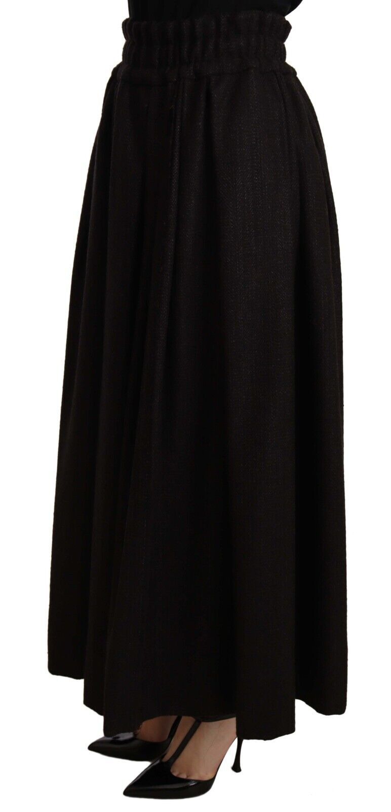 Jupe maxi PIECE en laine noire à taille haute de Dolce &amp; Gabbana