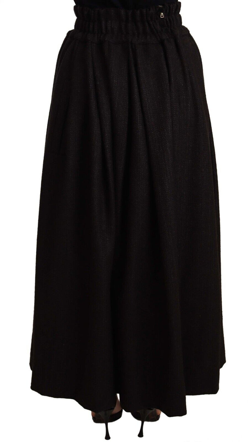 Jupe maxi PIECE en laine noire à taille haute de Dolce &amp; Gabbana