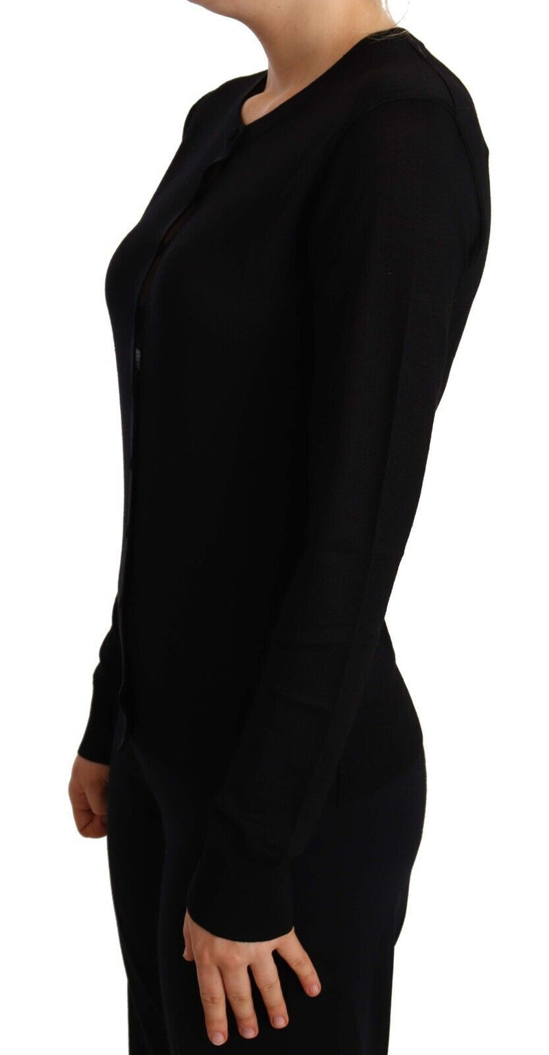 Pull en laine noir à col rond Dolce &amp; Gabbana, modèle STAFF.