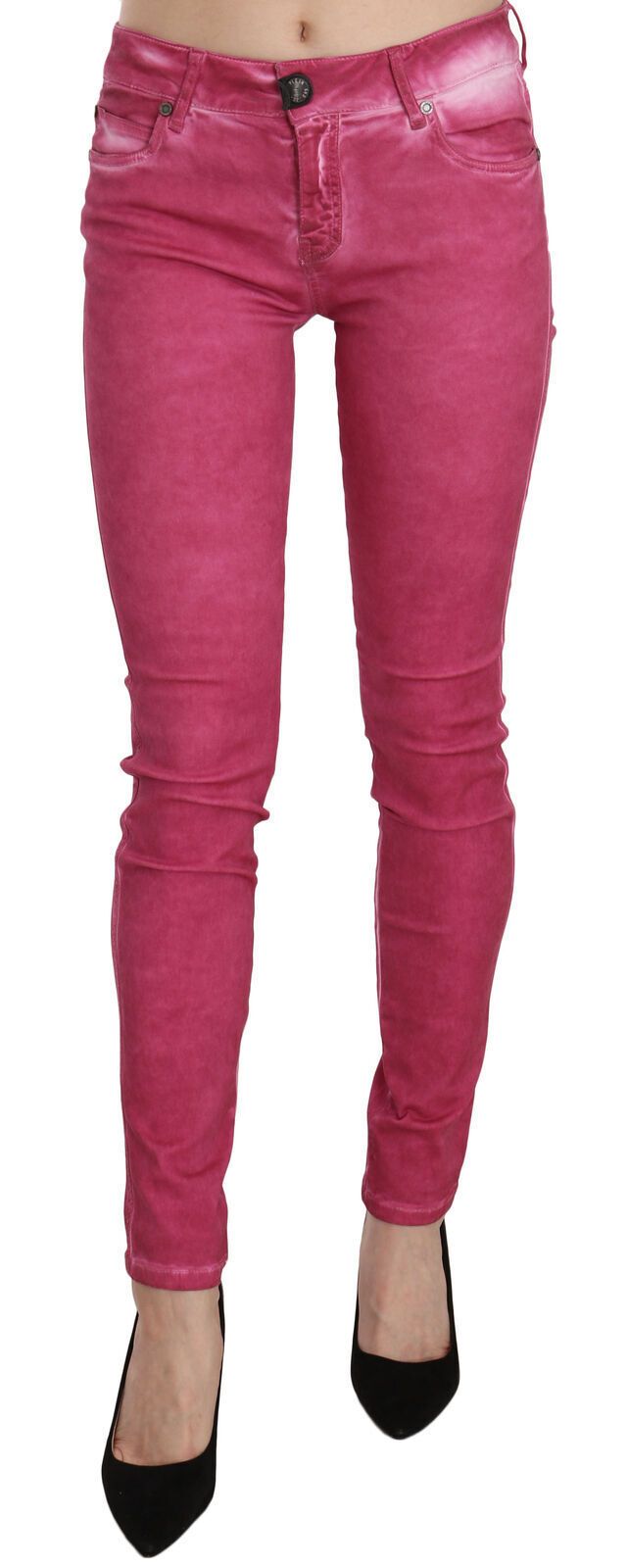 Pantalon skinny en velours rose à taille mi-hauteur de Dolce &amp; Gabbana