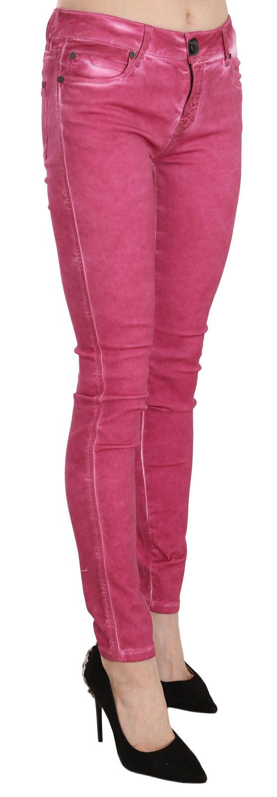 Pantalon skinny en velours rose à taille mi-hauteur de Dolce &amp; Gabbana