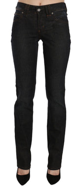 Pantalon décontracté en jean en velours côtelé noir, taille mi-hauteur et coupe slim de John Galliano.