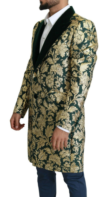 Dolce & Gabbana DOLCE & GABBANA Veste SICILIA Long manteau en jacquard vert doré