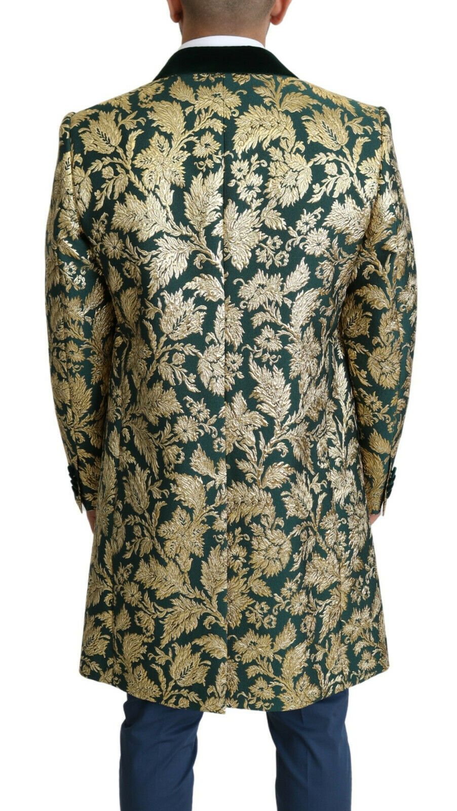 Dolce & Gabbana DOLCE & GABBANA Veste SICILIA Long manteau en jacquard vert doré
