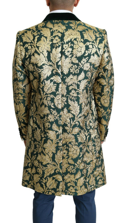 Dolce & Gabbana DOLCE & GABBANA Veste SICILIA Long manteau en jacquard vert doré