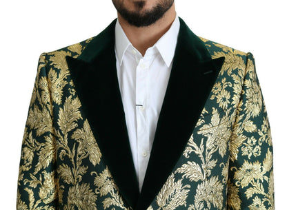Dolce & Gabbana DOLCE & GABBANA Veste SICILIA Long manteau en jacquard vert doré
