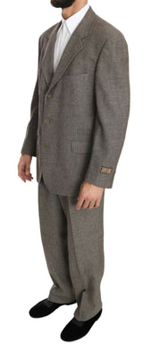 Costume-tailleur à simple boutonnage, en laine marron, de Fendi.