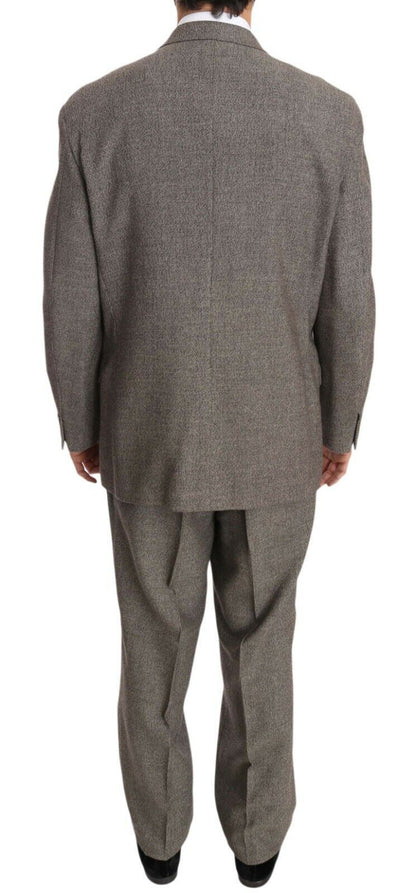 Costume-tailleur à simple boutonnage, en laine marron, de Fendi.