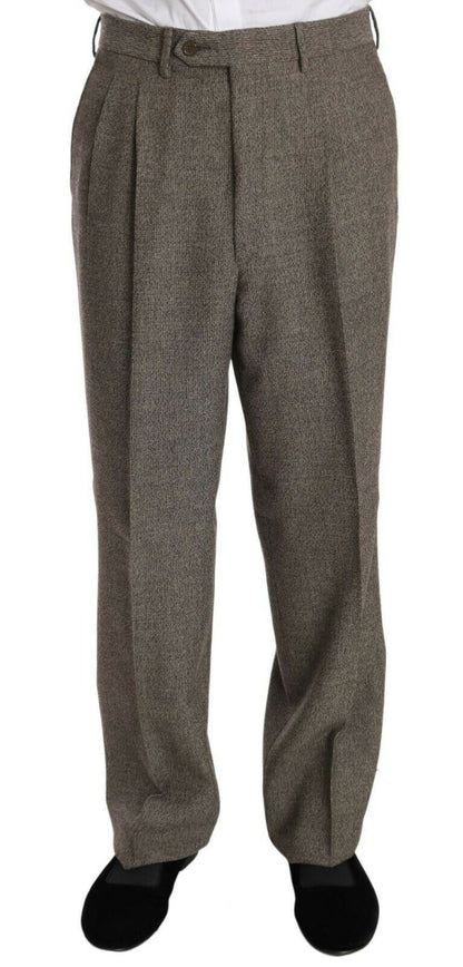Costume-tailleur à simple boutonnage, en laine marron, de Fendi.