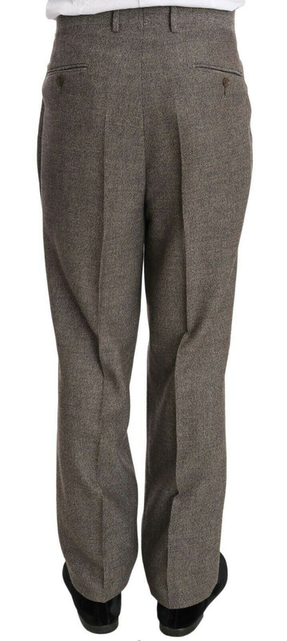 Costume-tailleur à simple boutonnage, en laine marron, de Fendi.