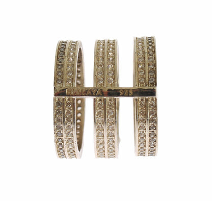 Nialaya authentieke damesring met heldere zirkonia van 925 sterling zilver