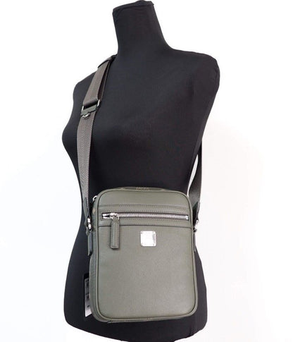 MCM Klassik Mini Sea Turtle Visetos multifunctionele crossbodytas van gemengd leer, groen.