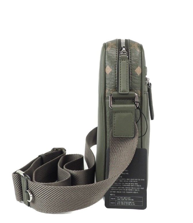 MCM Klassik Mini Sea Turtle Visetos multifunctionele crossbodytas van gemengd leer, groen.