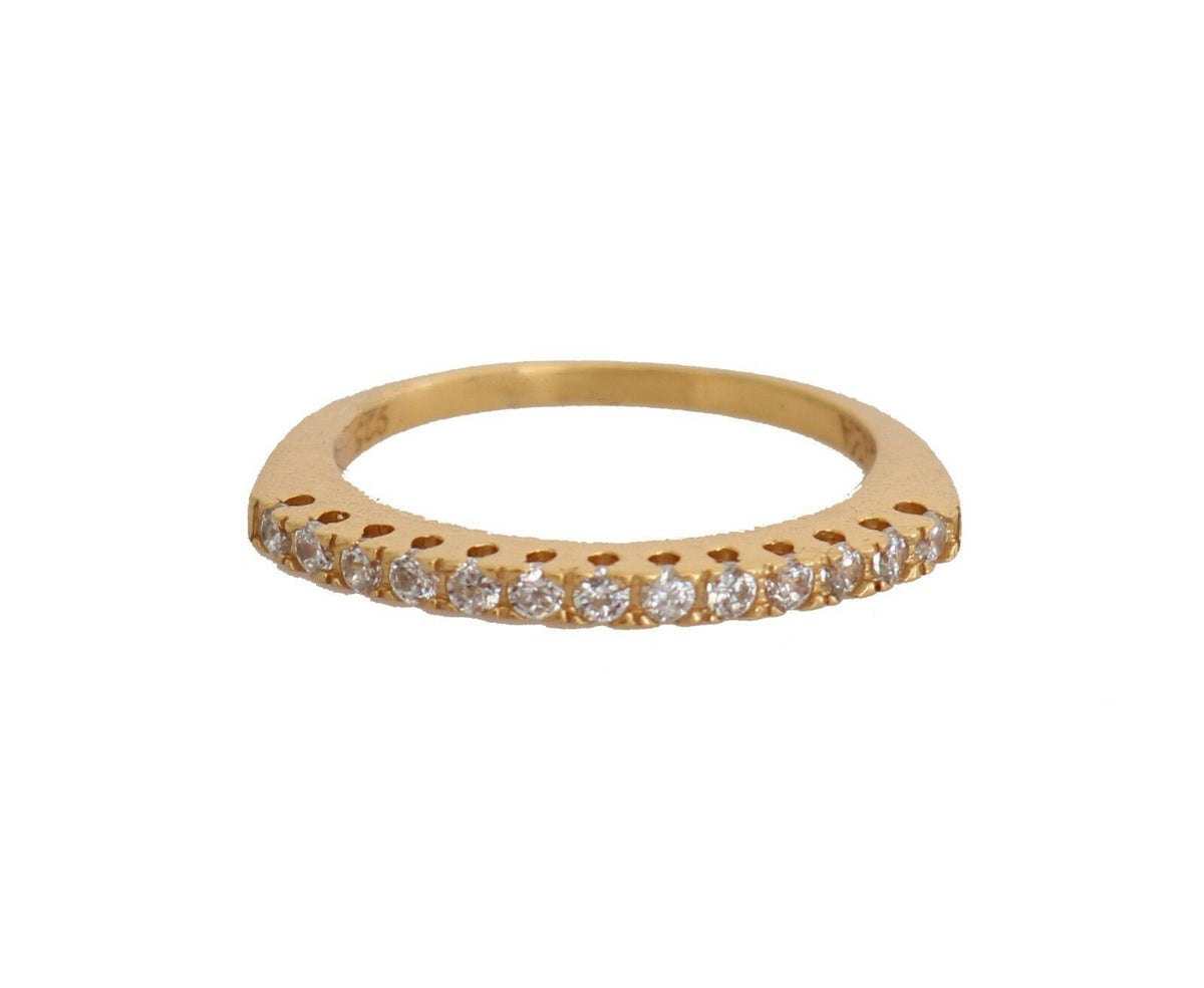 Bague Nialaya Gold authentique pour femme en argent 925 et zircone cubique transparent