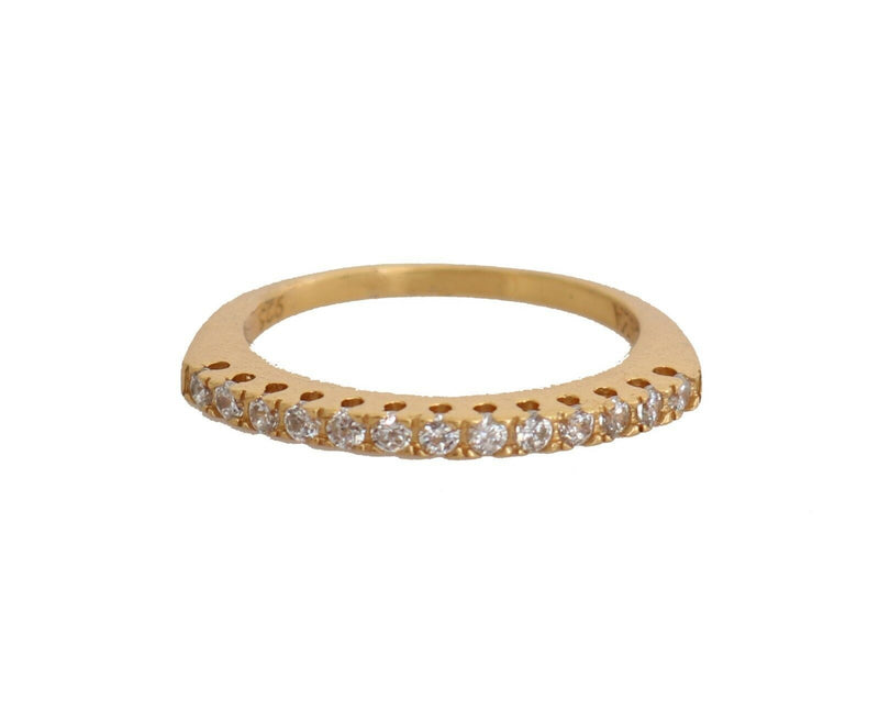 Bague Nialaya Gold authentique pour femme en argent 925 et zircone cubique transparent