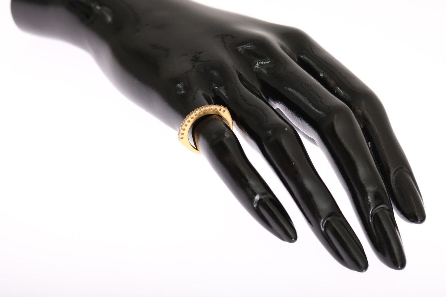 Nialaya Gold Authentieke Damesring met Heldere CZ Goud 925 Zilver