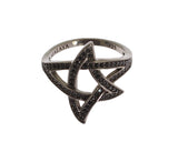 Bague Nialaya pour femme en argent 925 rhodié et zircone cubique noire