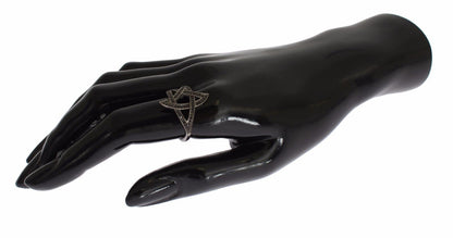 Nialaya Zwarte CZ Rhodium 925 Zilveren Damesring