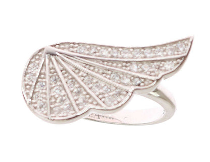 Nialaya Zilveren Dames Wing Clear CZ 925 Zilveren Ring
