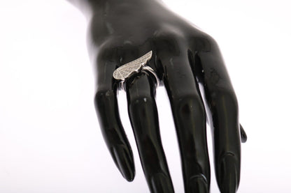 Nialaya Zilveren Dames Wing Clear CZ 925 Zilveren Ring