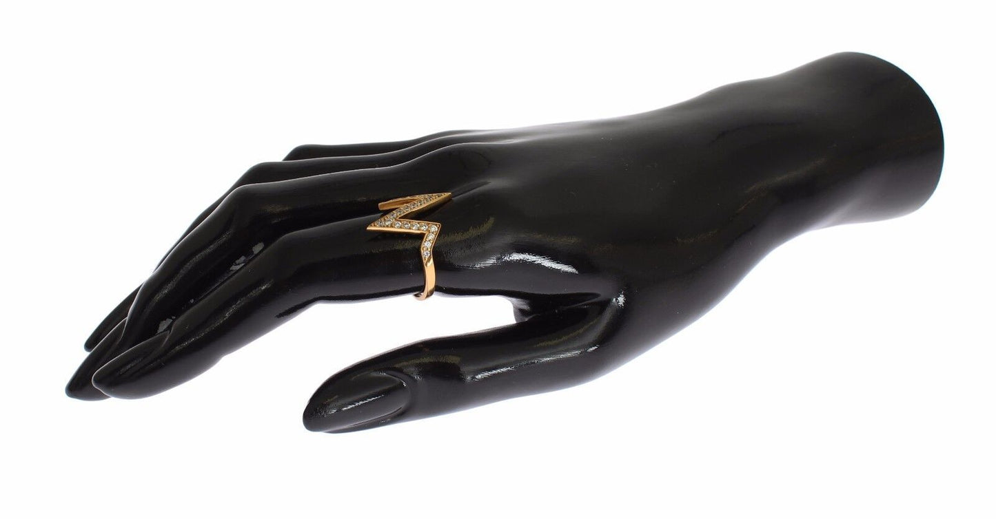 Nialaya gouden 925 zilveren damesring met heldere zirkonia 18K