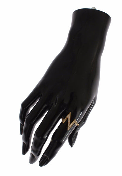 Nialaya gouden 925 zilveren damesring met heldere zirkonia 18K