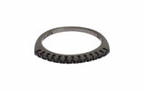 Bague Nialaya pour femme en argent 925 rhodié et zircone cubique noire