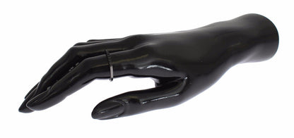 Nialaya Zwarte CZ Rhodium 925 Zilveren Damesring