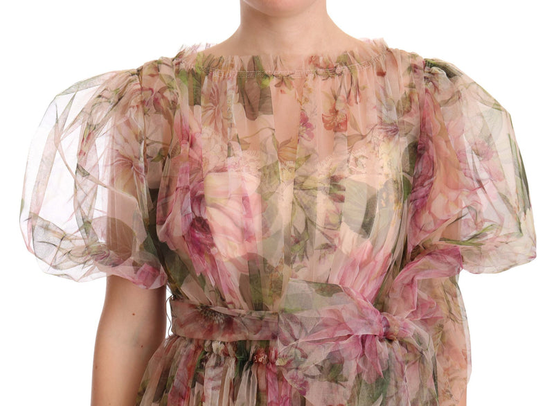 Robe longue maxi à imprimé floral multicolore Dolce &amp; Gabbana