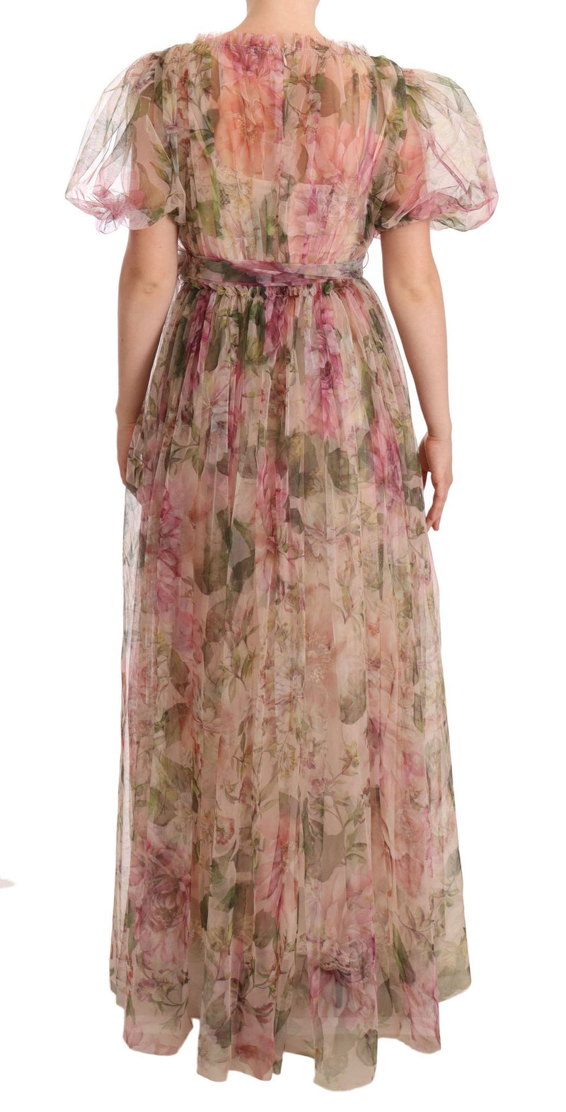 Robe longue maxi à imprimé floral multicolore Dolce &amp; Gabbana